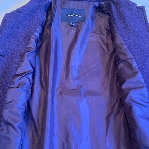 Lands' End Women's Purple Pea Coat Classic! Size 4 - Picture 7 of 7